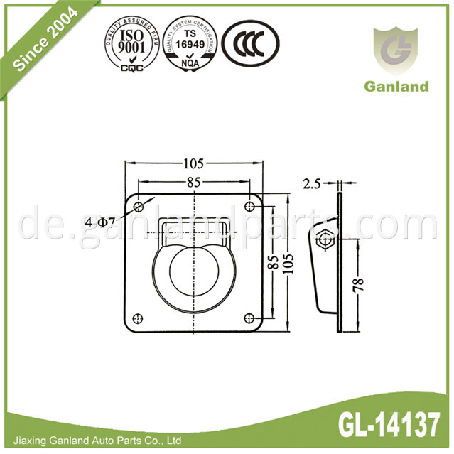 Recessed Plate D Ring Floor Rope